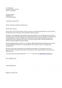 sollicitatiebrief klantenservice