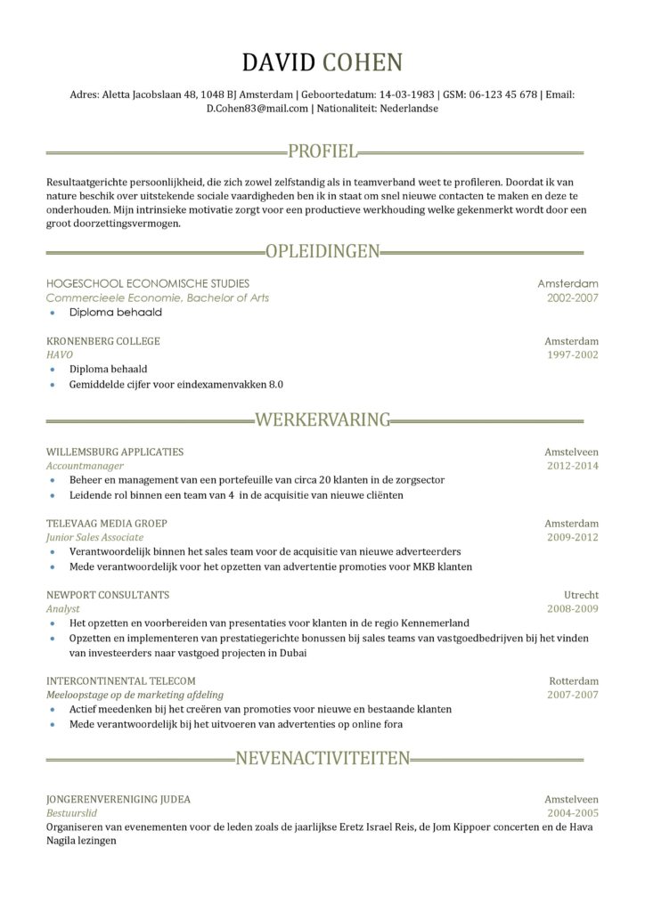 CV Voorbeeld Sheffield 1/2, pagina 2, gratis cv, gray clean, professioneel