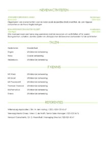 Curriculum Vitae voorbeeld, CV Sheffield Licght Green 2/2, gratis cv pagina 2