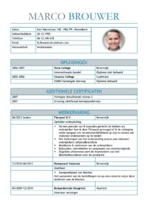 CV Voorbeeld Leicester (Blue Dolphin) 1/2, gratis unieke curriculum vitae, goede cv voorbeeld