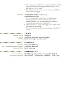 CV Voorbeeld (Green Night) 2/2, cv opstellen sollicitatie, pagina 2