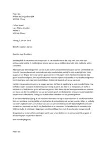 Sollicitatiebrief Barista