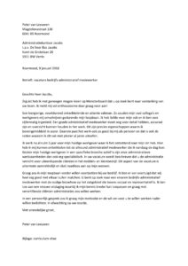 Sollicitatiebrief Bedrijfsadministratief Medewerker
