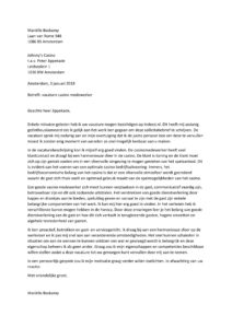 Sollicitatiebrief Casino medewerker