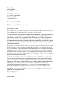 Sollicitatiebrief Chauffeur Personenvervoer