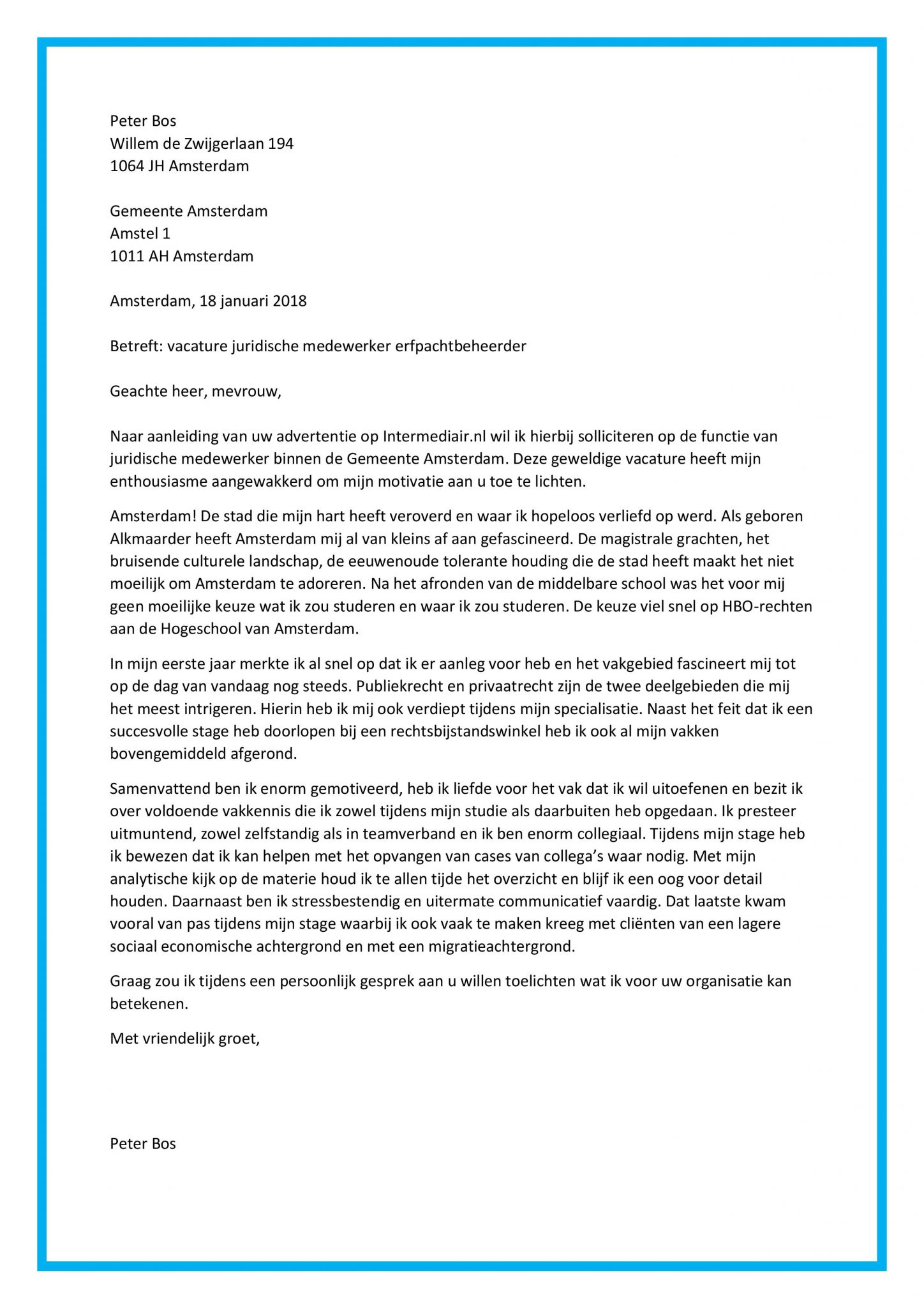 Sollicitatiebrief Juridisch Medewerker Sollicitatiebijbel Nl