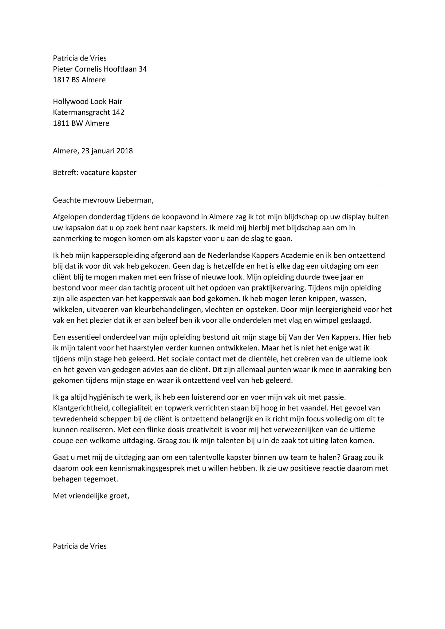 Sollicitatiebrief Kapster De Unieke Motivatiebrief Voor De Hairstylist