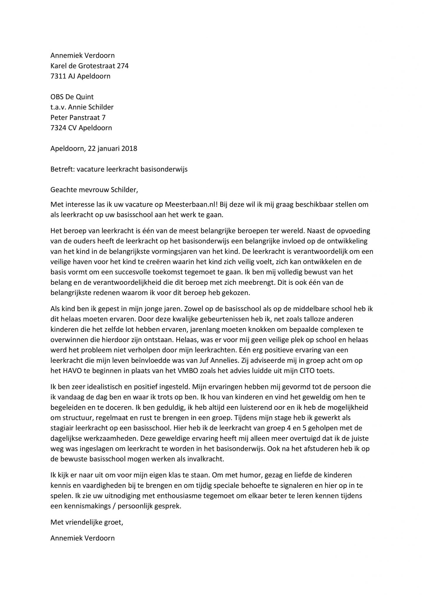 Sollicitatiebrief Leerkracht Basisonderwijs Een Geweldige Motivatiebrief