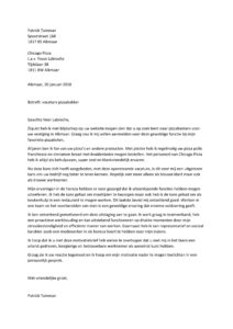 Sollicitatiebrief Pizzabakker