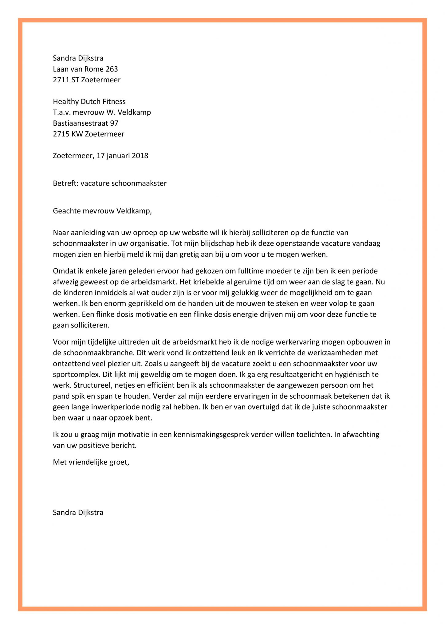 Sollicitatiebrief Schoonmaakster Top Motivatiebrief Voor De Schoonmaak