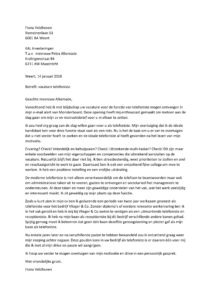 Sollicitatiebrief Telefoniste - Receptie