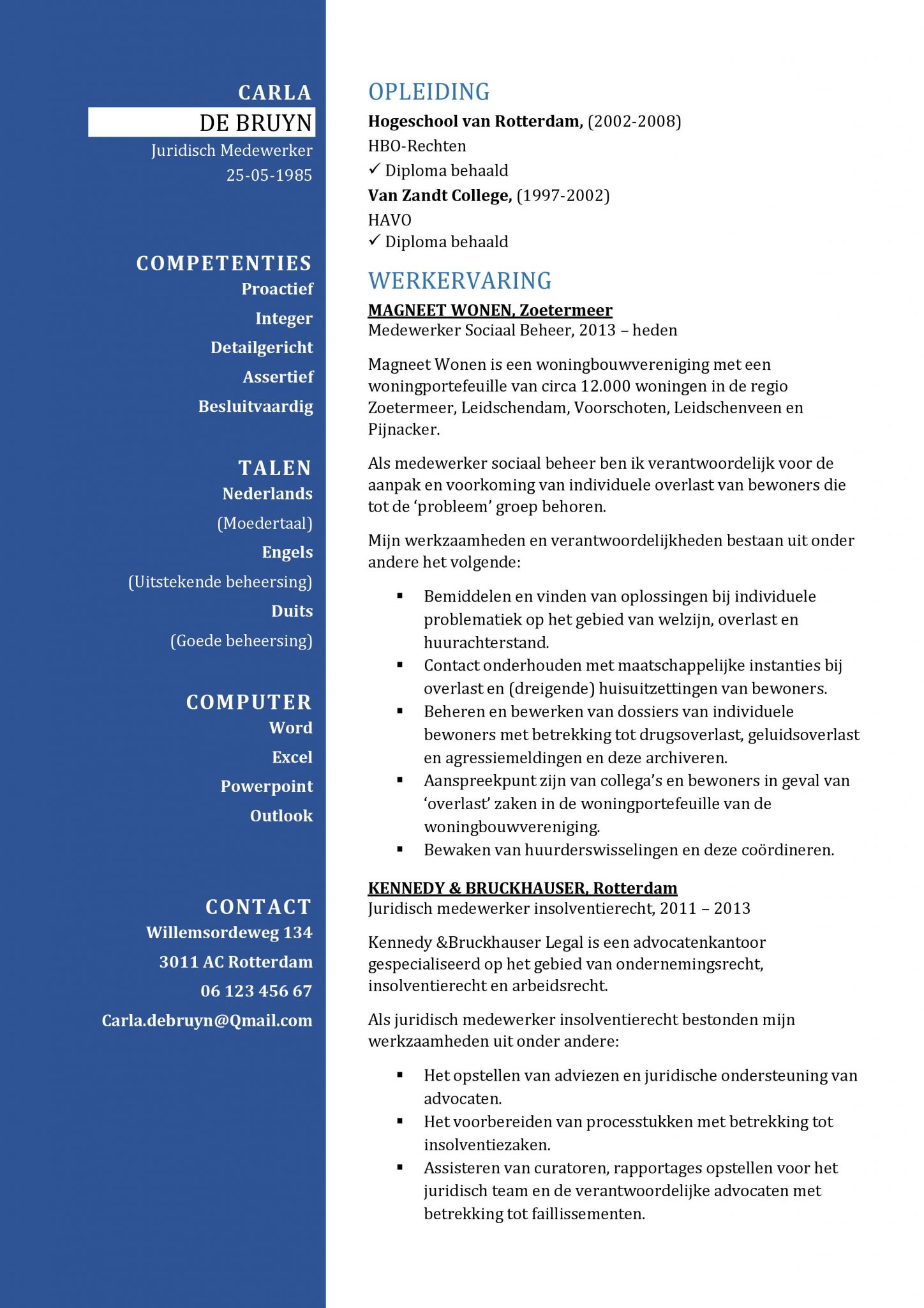 Cv Sjabloon Bradford Geweldige Cv Template Juridisch Administratief