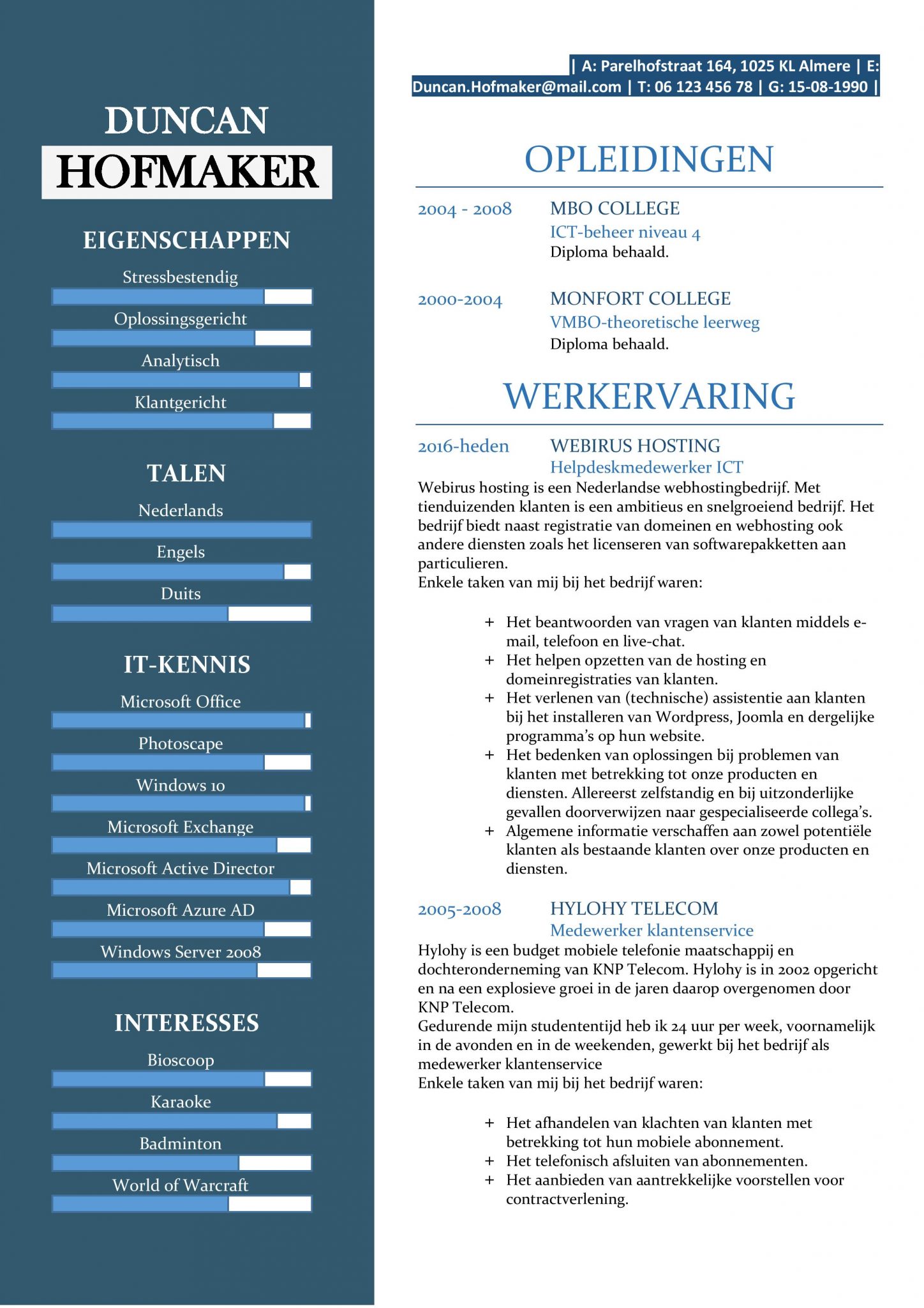 Cv Sjabloon Cambridge Geweldige Gratis Cv Template Inhoud Ict