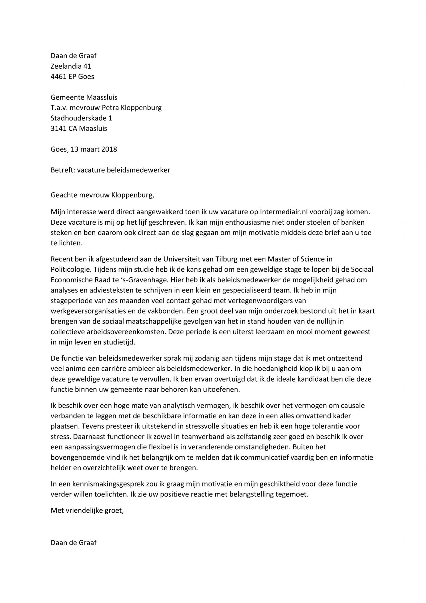 Sollicitatiebrief Beleidsmedewerker Originele Top Motivatiebrief