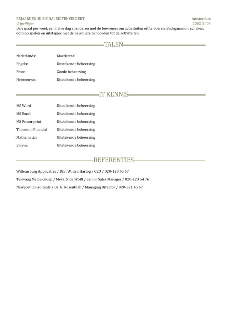 CV Voorbeeld Sheffield 2/2, pagina 2, gratis cv, gray clean, professioneel