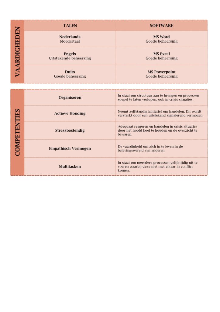 CV Voorbeeld Lancaster (Red Roma), 2/2, hoe ziet een curriculum vitae eruit?, gratis cv sjabloon zorg, curriculu, vite verpleegkundige, pagina 2