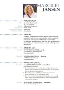 Voorbeeld CV Oxford (Delicate Blue) 1/2, cv voorbeeld word, gratis cv maken