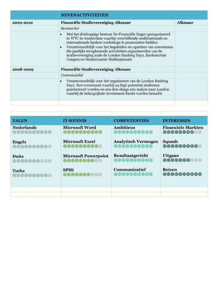 CV Voorbeeld Carlyle (Mixed Ocean) 2/2, gratis curriculum vitae, gratis cv sjabloon