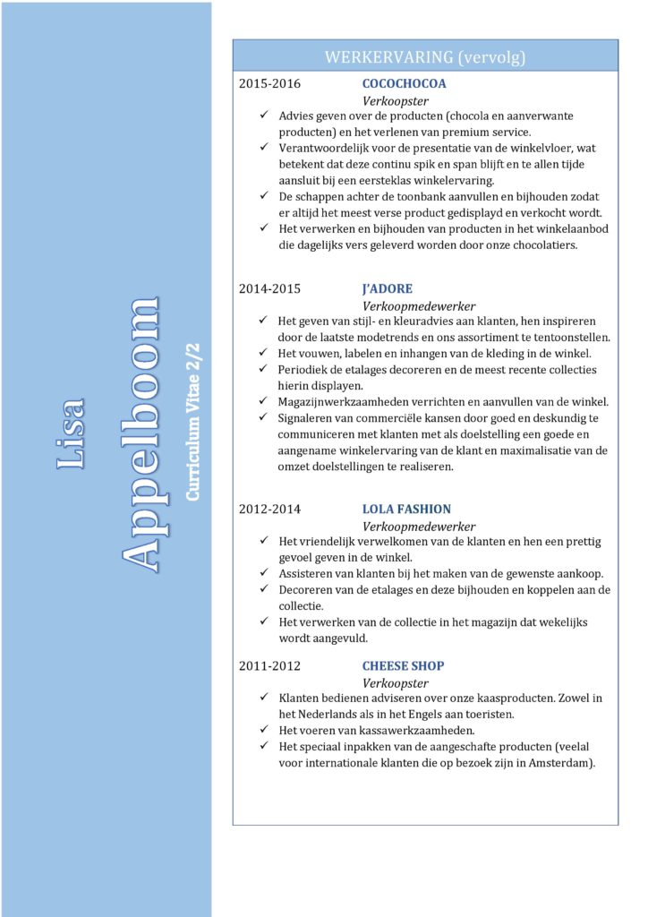 CV Sjabloon Leeds 2-2 (2 paginas)